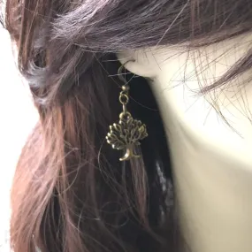 Brass Tree of Life Dangle Earrings