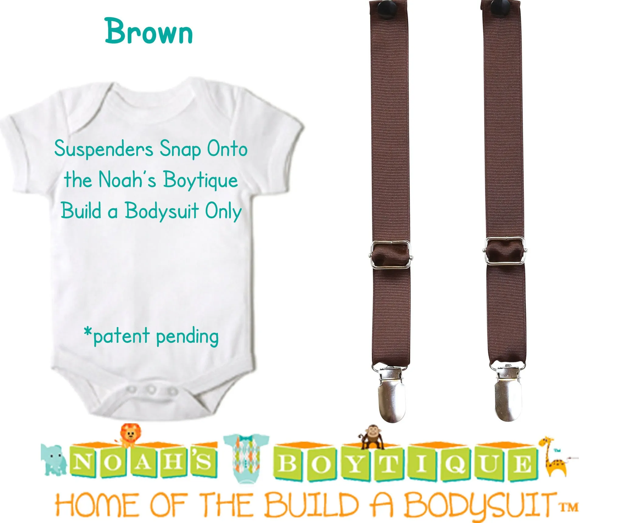 Brown Noah's Boytique Bodysuit Suspenders