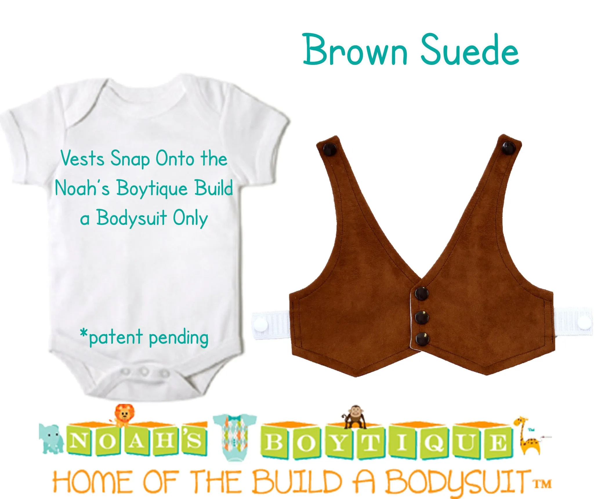 Brown Suede Baby Vest - Baby Cowboy Vest - Baby Boy Cowboy Theme - Baby Boy Birthday Vest - Baby Vest Bodysuit