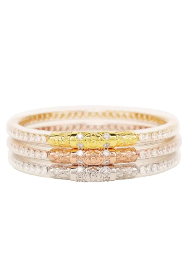 BudhaGirl Three Queens Bangles - Clear Crystal (Set Of 3) | RESTOCK