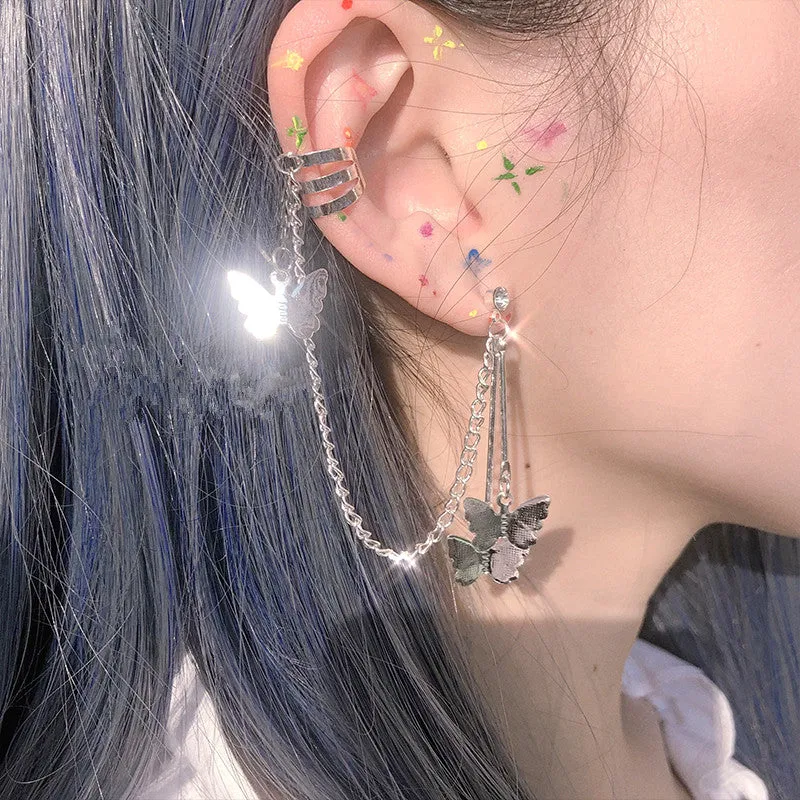 Butterfly ear bone clip earrings KF90482