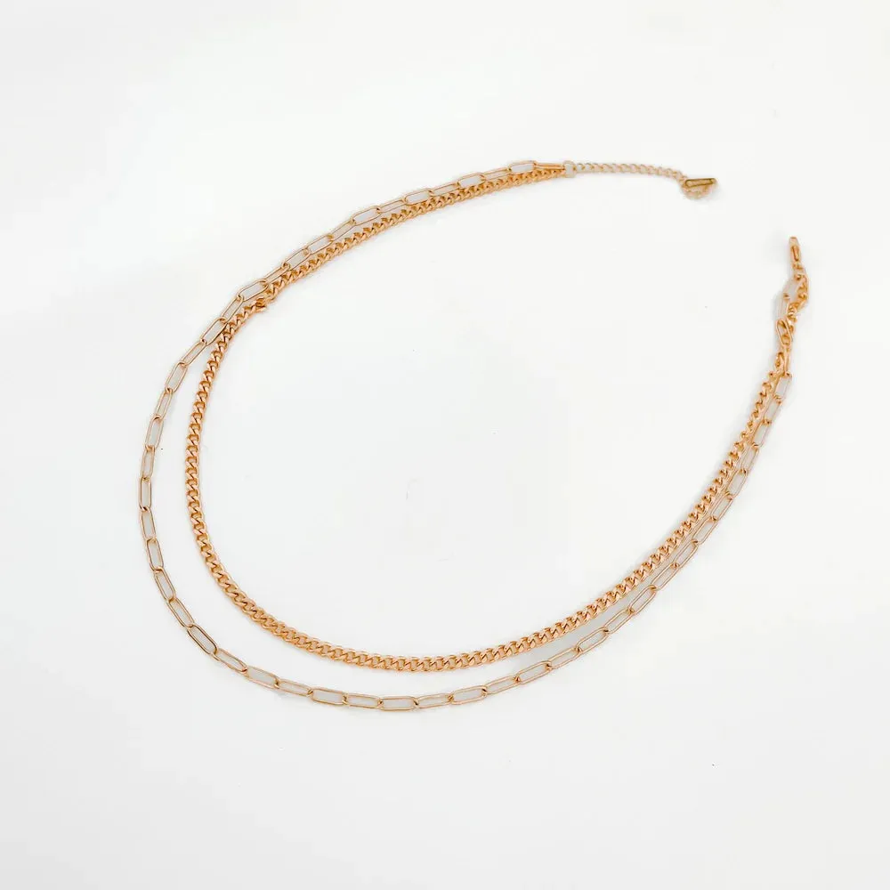 Champagne Rain Rope Chain Layered Necklace