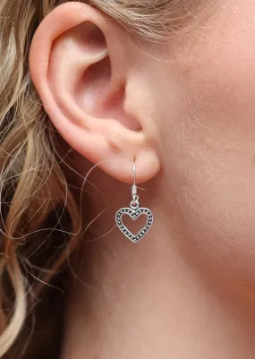 Cherished Heart Silver Earrings