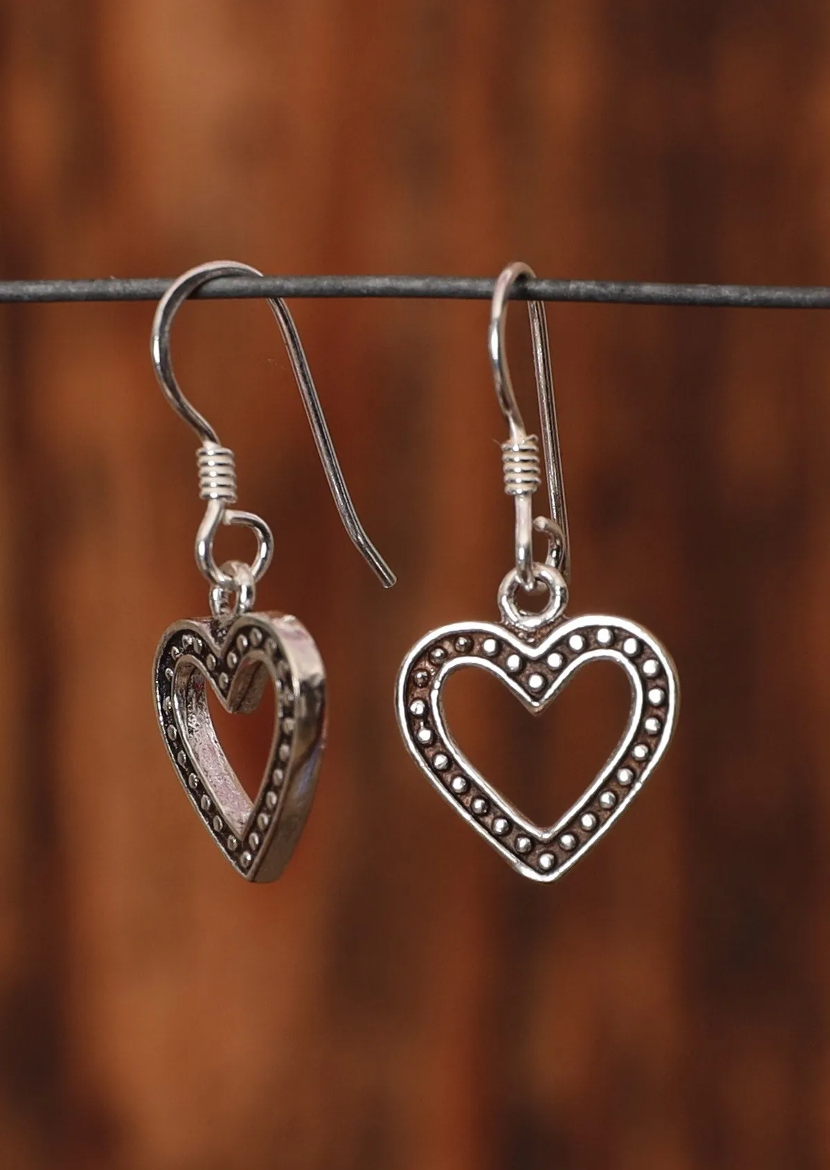 Cherished Heart Silver Earrings