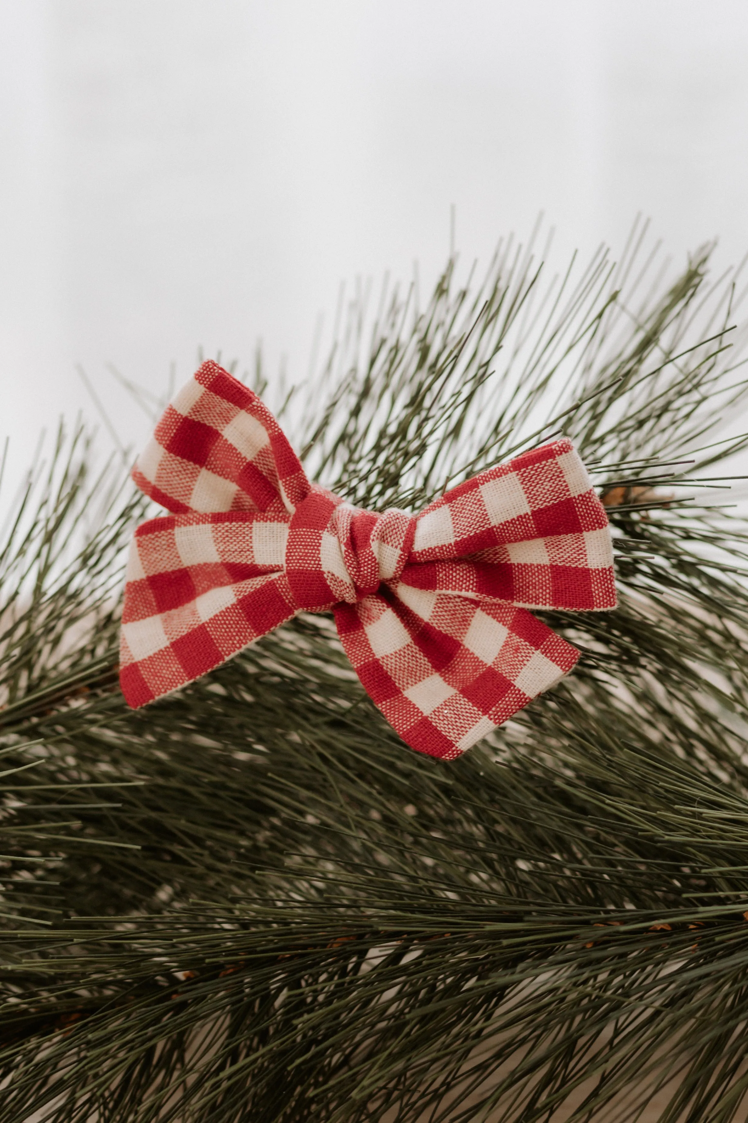 Cherry Red Checkered bow - Headband