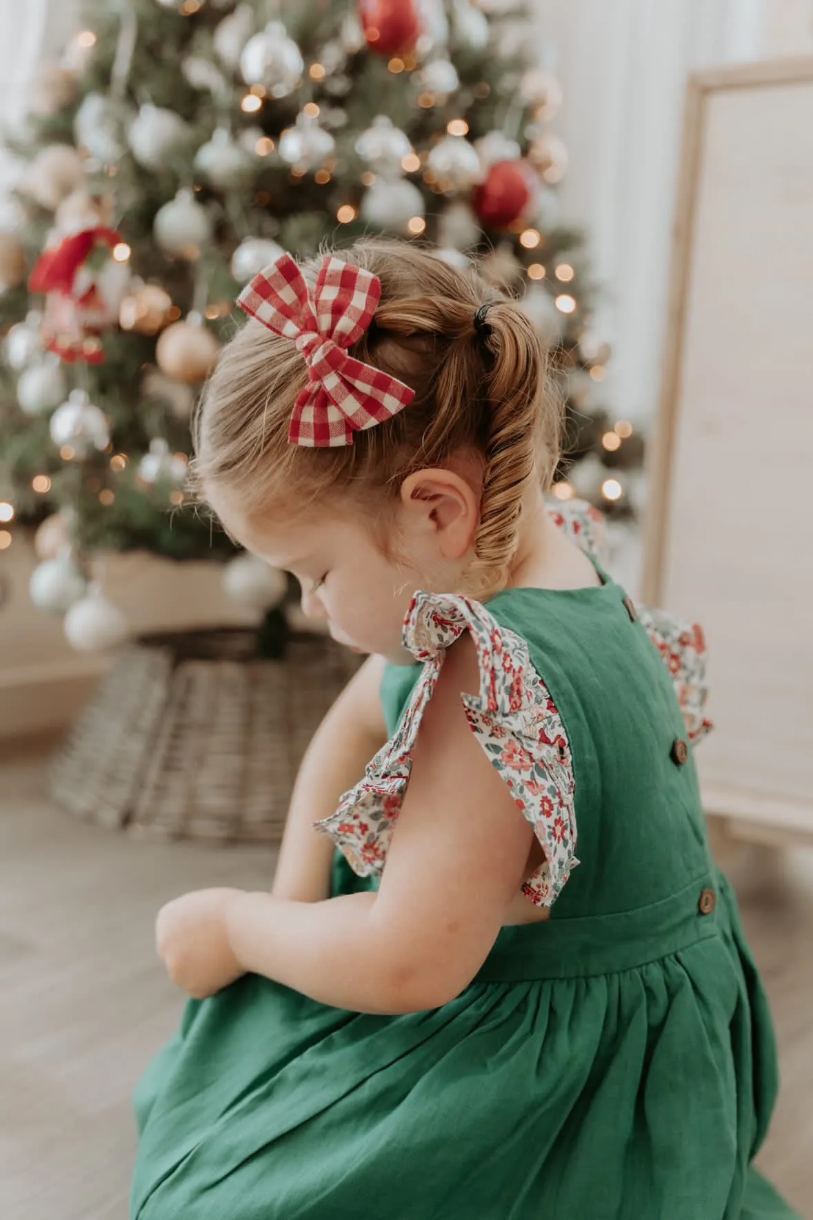 Cherry Red Checkered bow - Headband