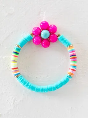 Chunky Daisy Bracelet - Turquoise