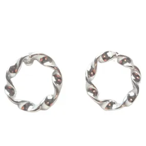 Circle Twist stud earrings Silver