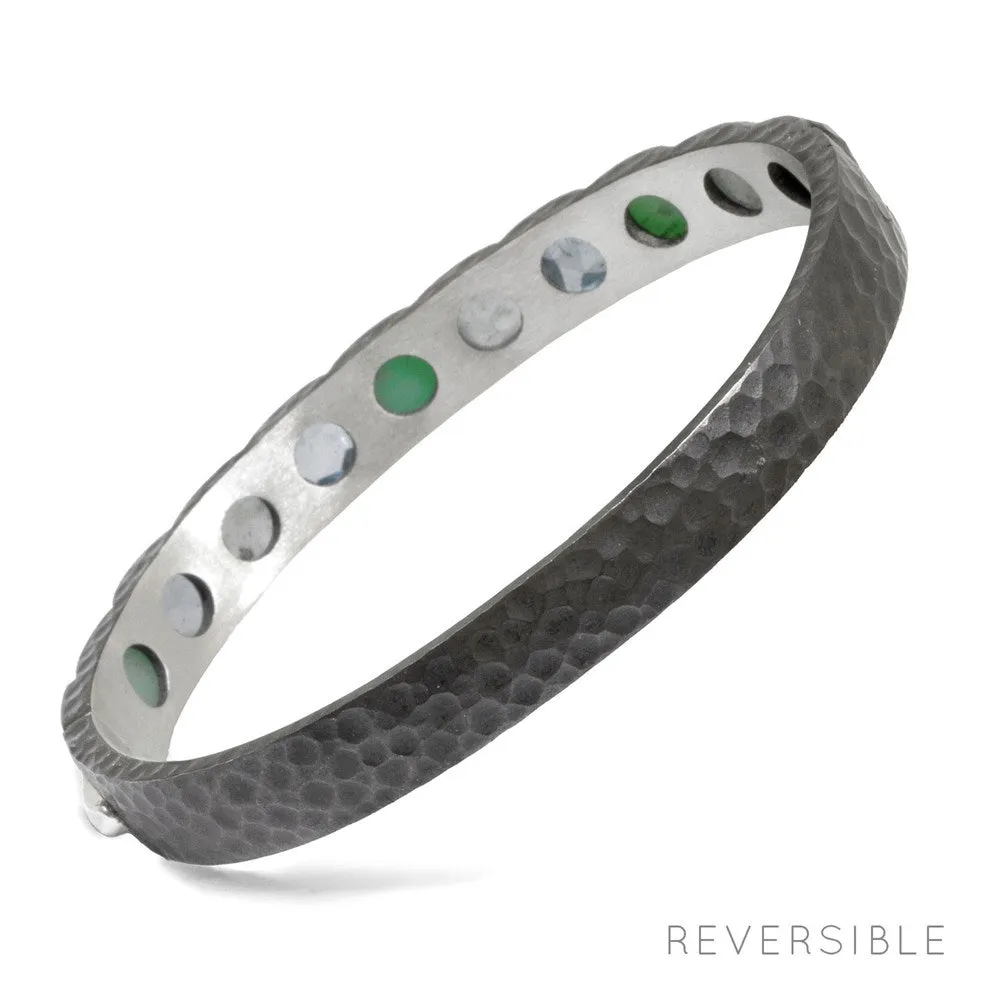 Contemporary Gemstone Silver Bangle