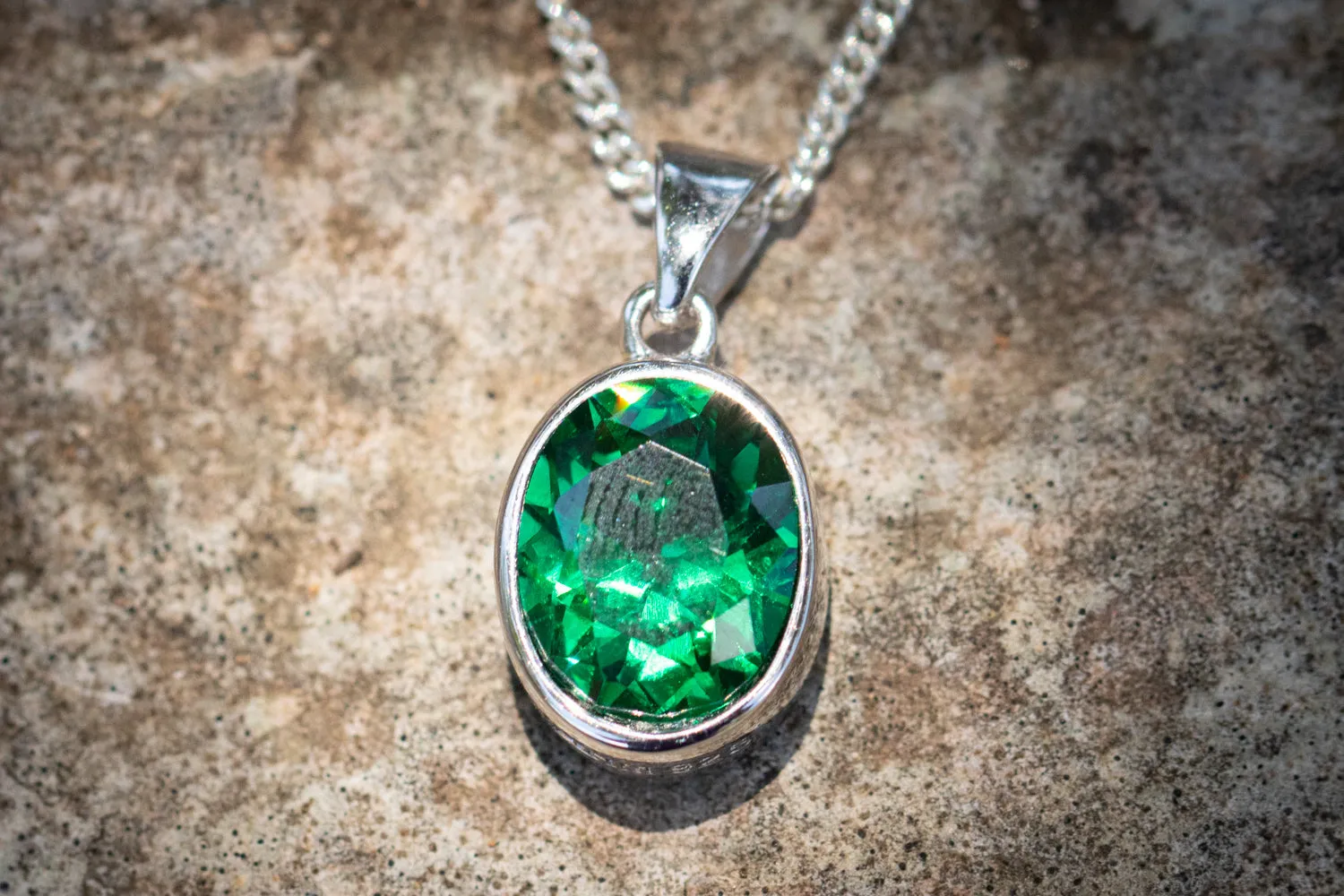 Crystal Drop Memorial Pendant - Multiple Birthstone Colors Available