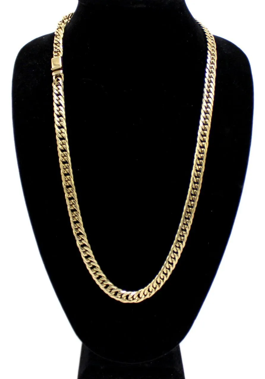 Cuban Link Necklace 18k Gold Plated Miami Stainless Steel Double Link Chain