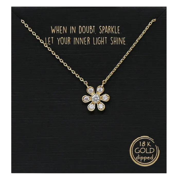 CZ Flower Short Chain Necklace