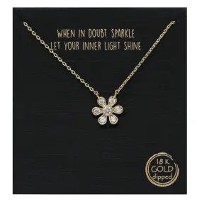 CZ Flower Short Chain Necklace