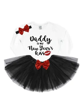 Daddy is my New Year's Kiss Girl's Tutu Outfit