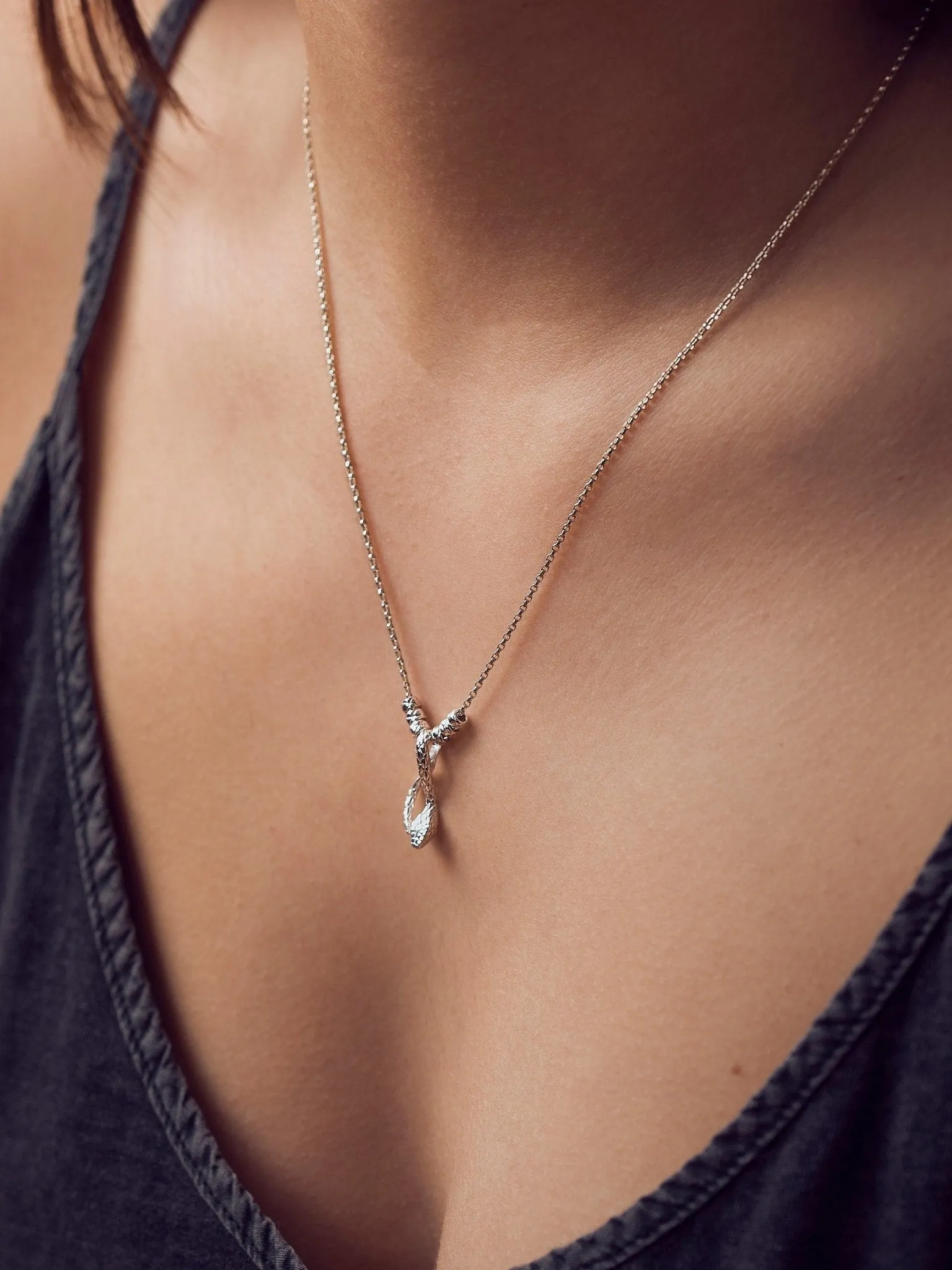 Danae Silver Snake Chain Necklace