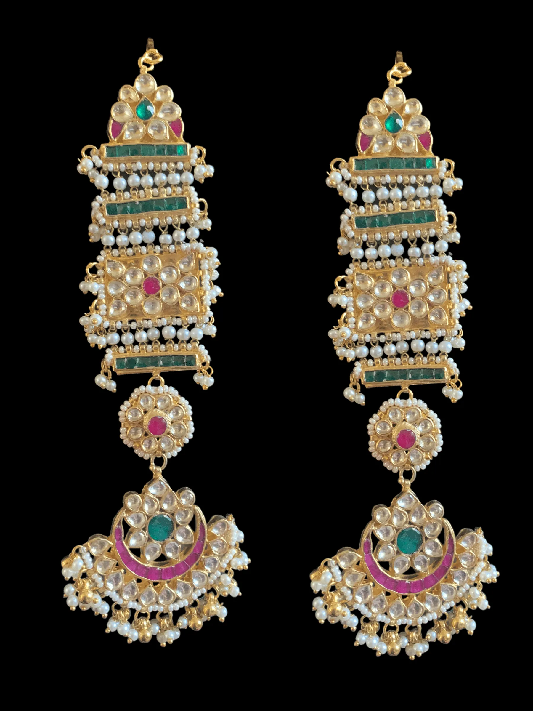 DER187 Jovita pachi Kundan earrings ( READY TO SHIP)