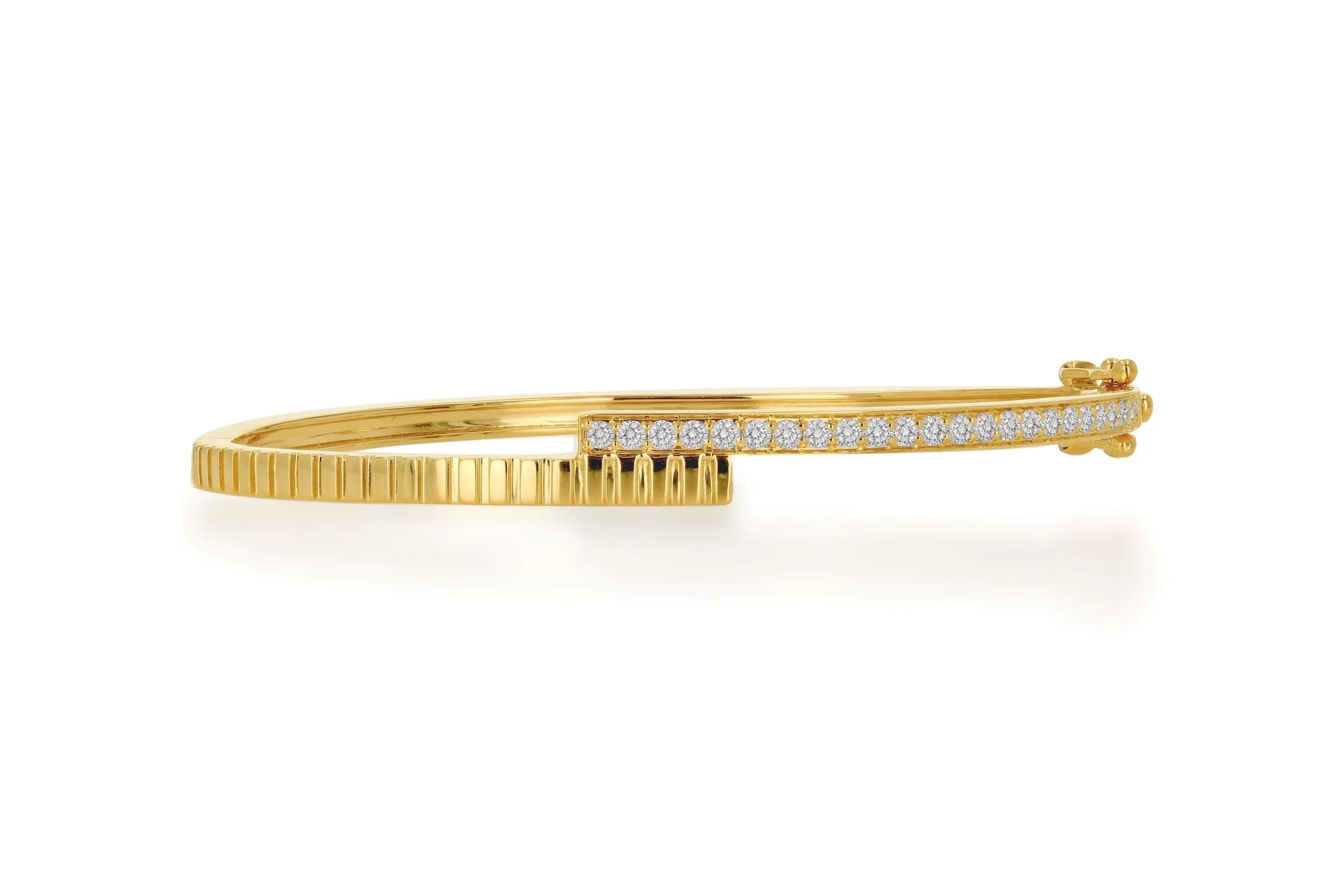 Diamond Fluted Bypass Bangle