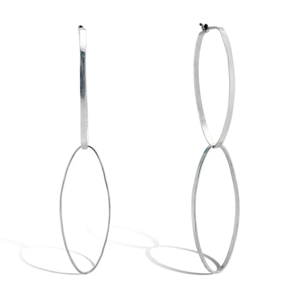 Elizabeth Sterling Silver Double Oval Hoop Earrings