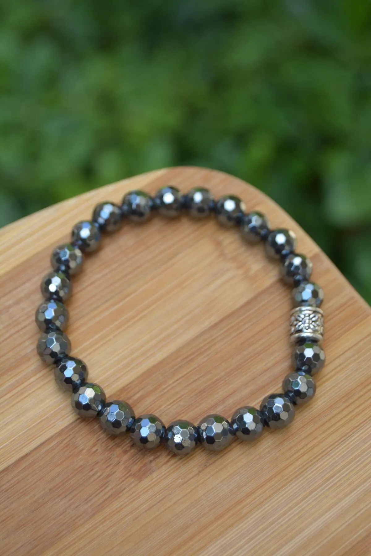 Facet Cut Hematite Gray Unisex Bracelet For Both Men and Women