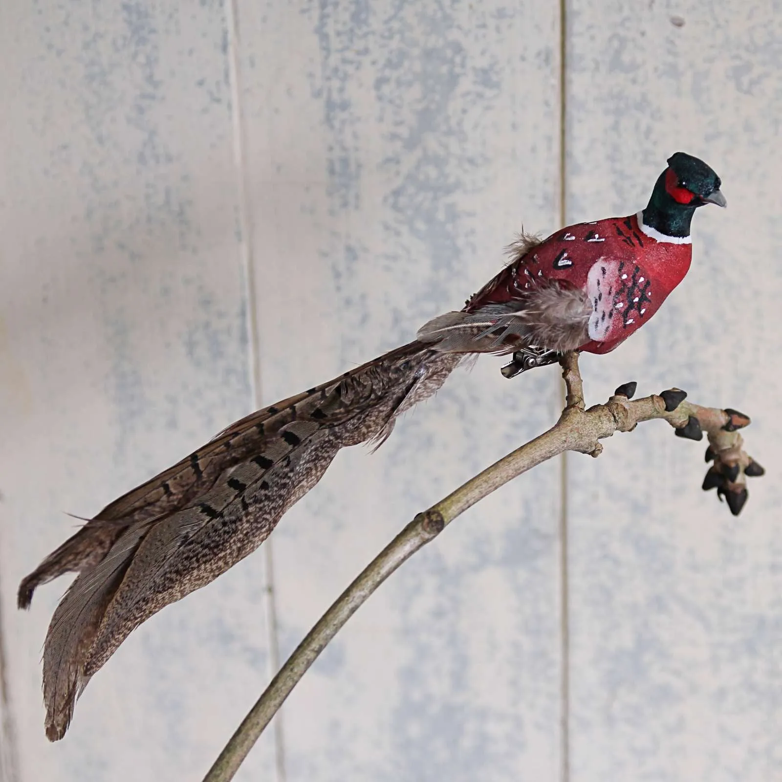 Feather Pheasant Clip Decoration