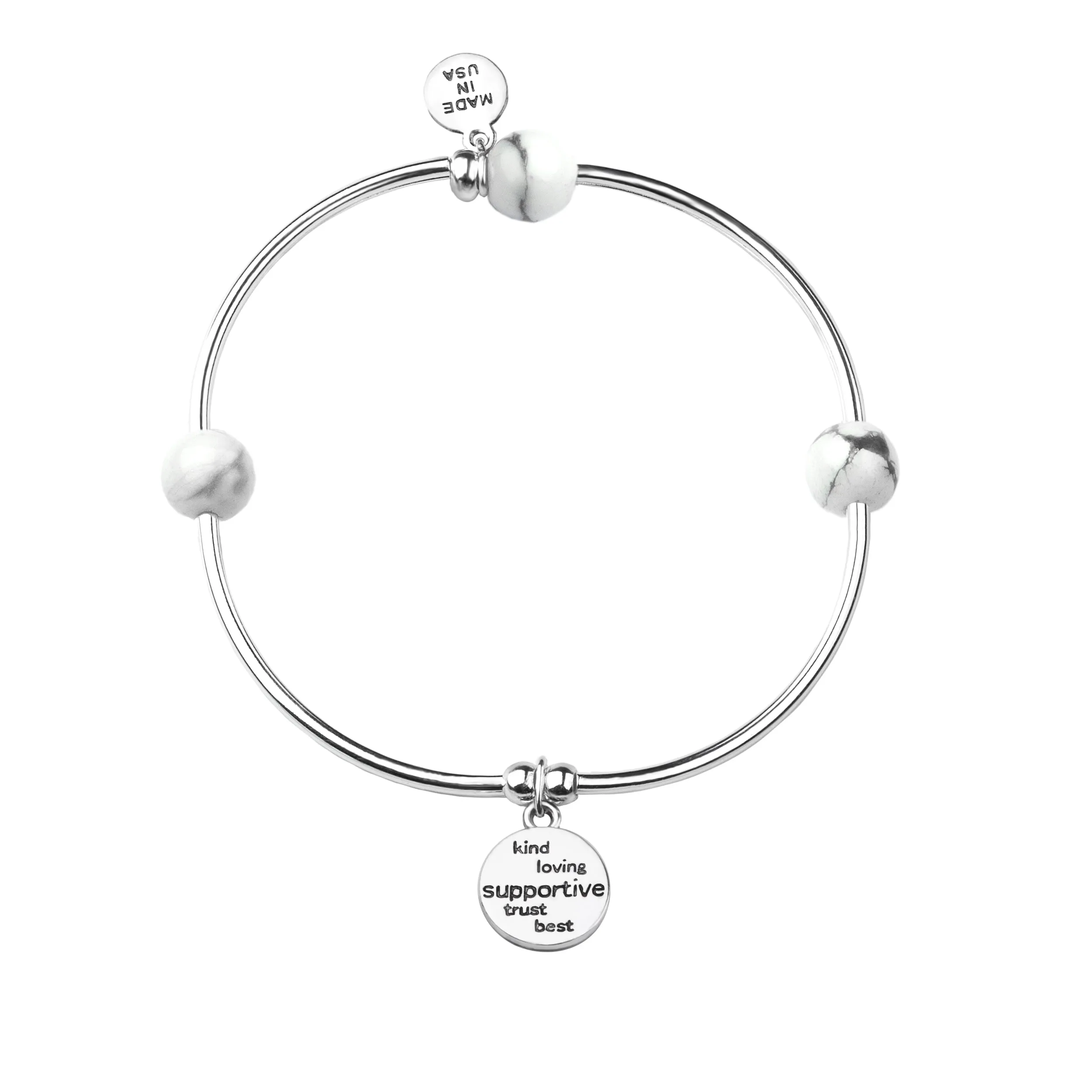 Friend | Soft Bangle Charm Bracelet | Onyx