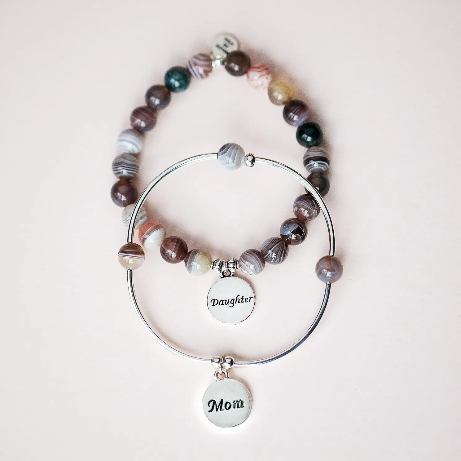 Friend | Soft Bangle Charm Bracelet | Onyx