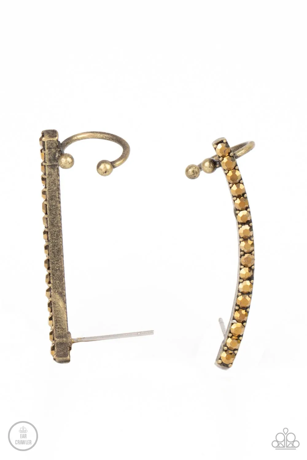 Give Me The SWOOP Brass- Earrings