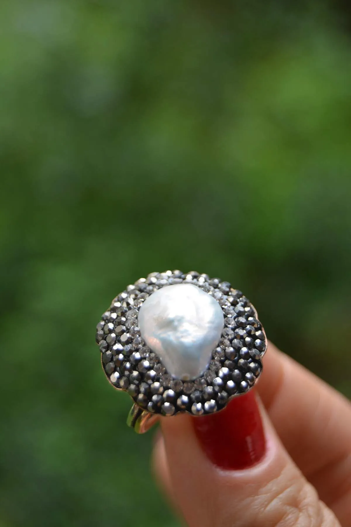 Gum Pearl Handmade Adjustable Women's Ring