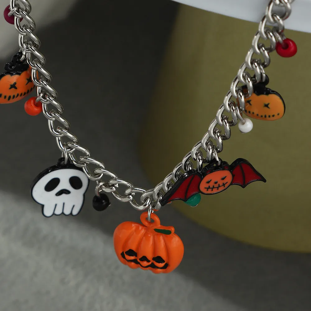 Halloween Pumpkin Ghost Bat Necklace