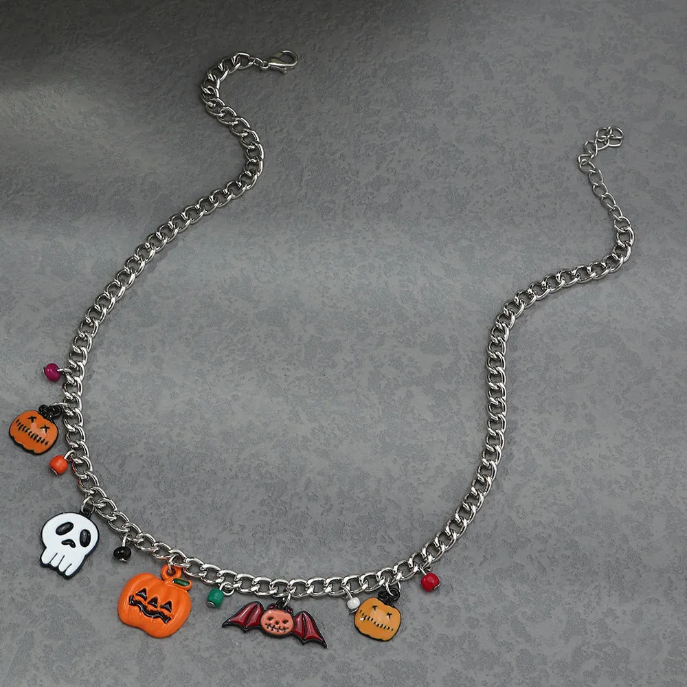 Halloween Pumpkin Ghost Bat Necklace