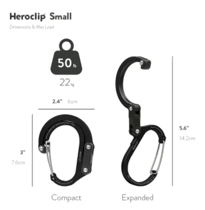 Heroclip Small Gear Clip stealth Black