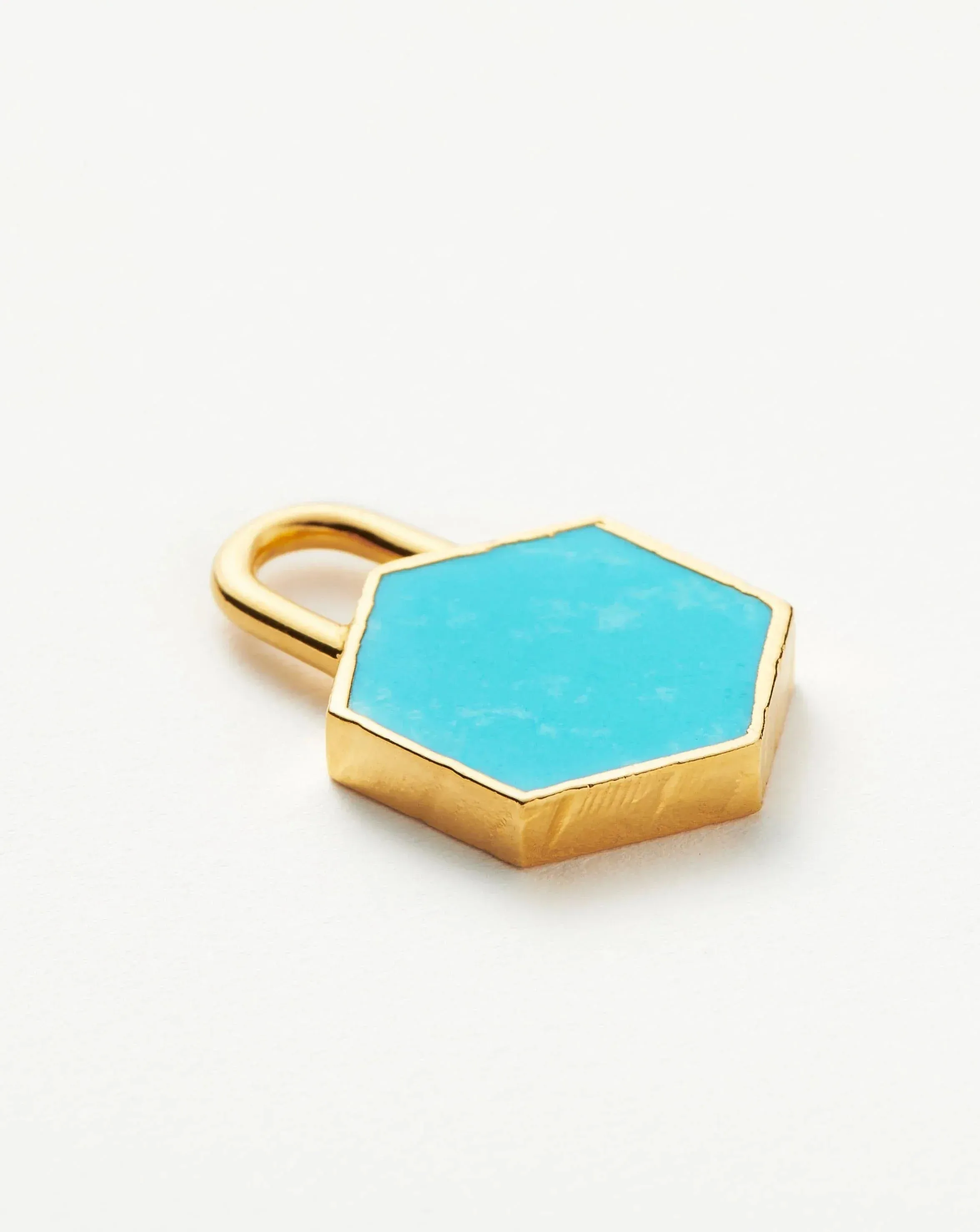 Hex Clip-on Pendant | 18ct Gold Plated Vermeil/Turquoise