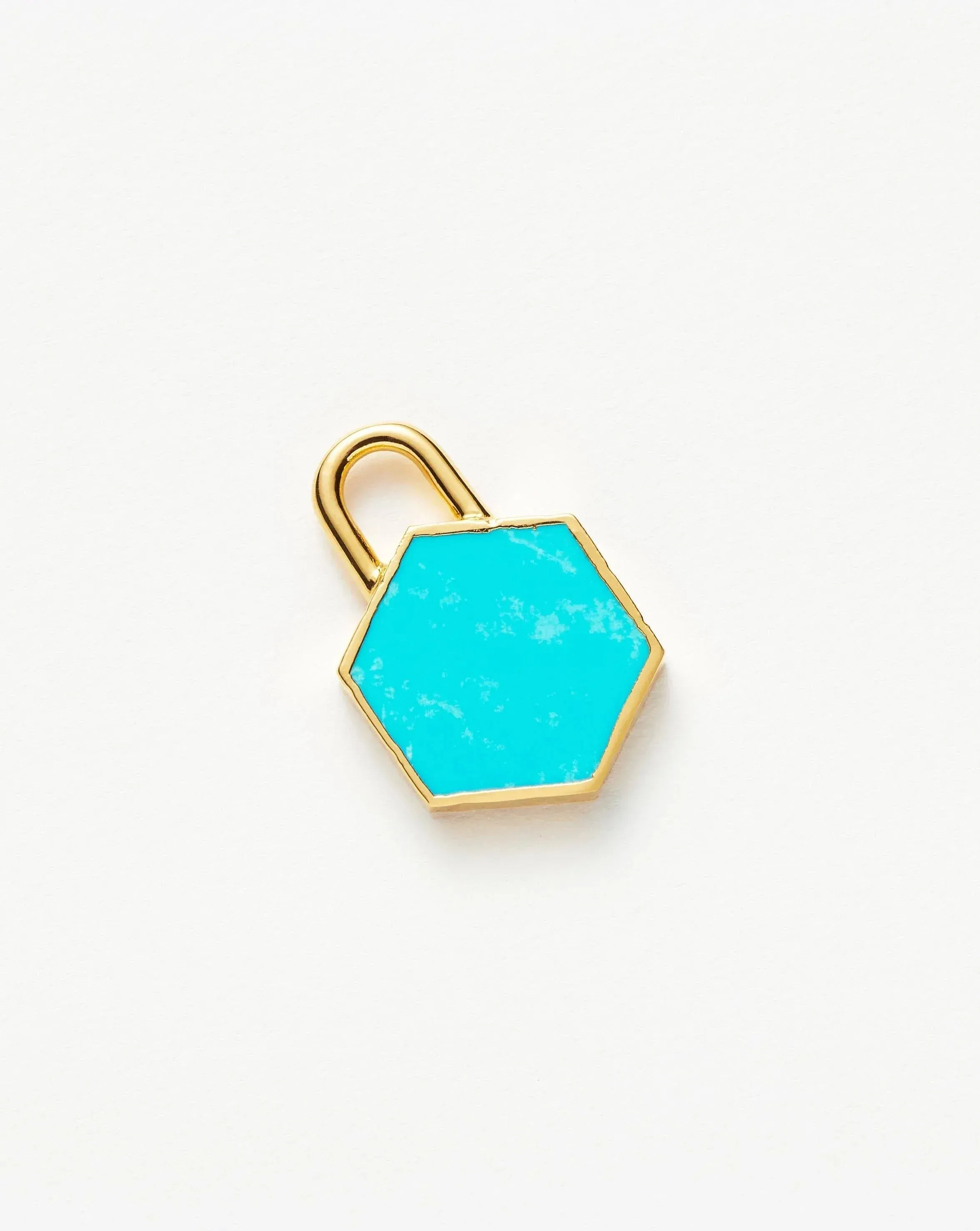 Hex Clip-on Pendant | 18ct Gold Plated Vermeil/Turquoise