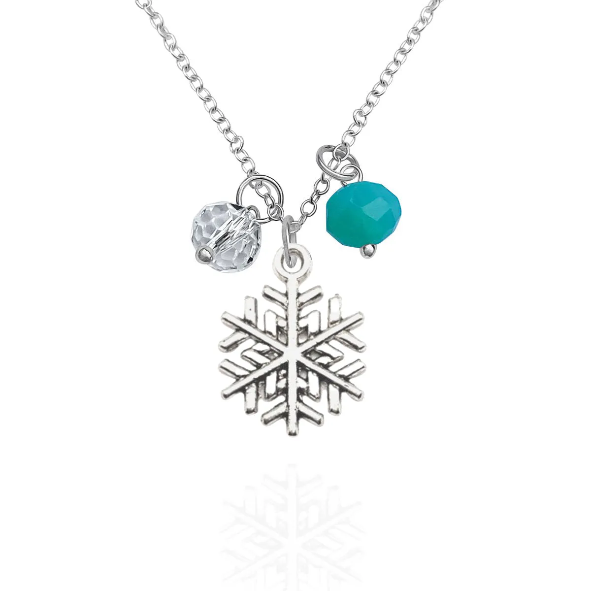 Holiday Harmony Necklace with Snowflake and Crystal Charms