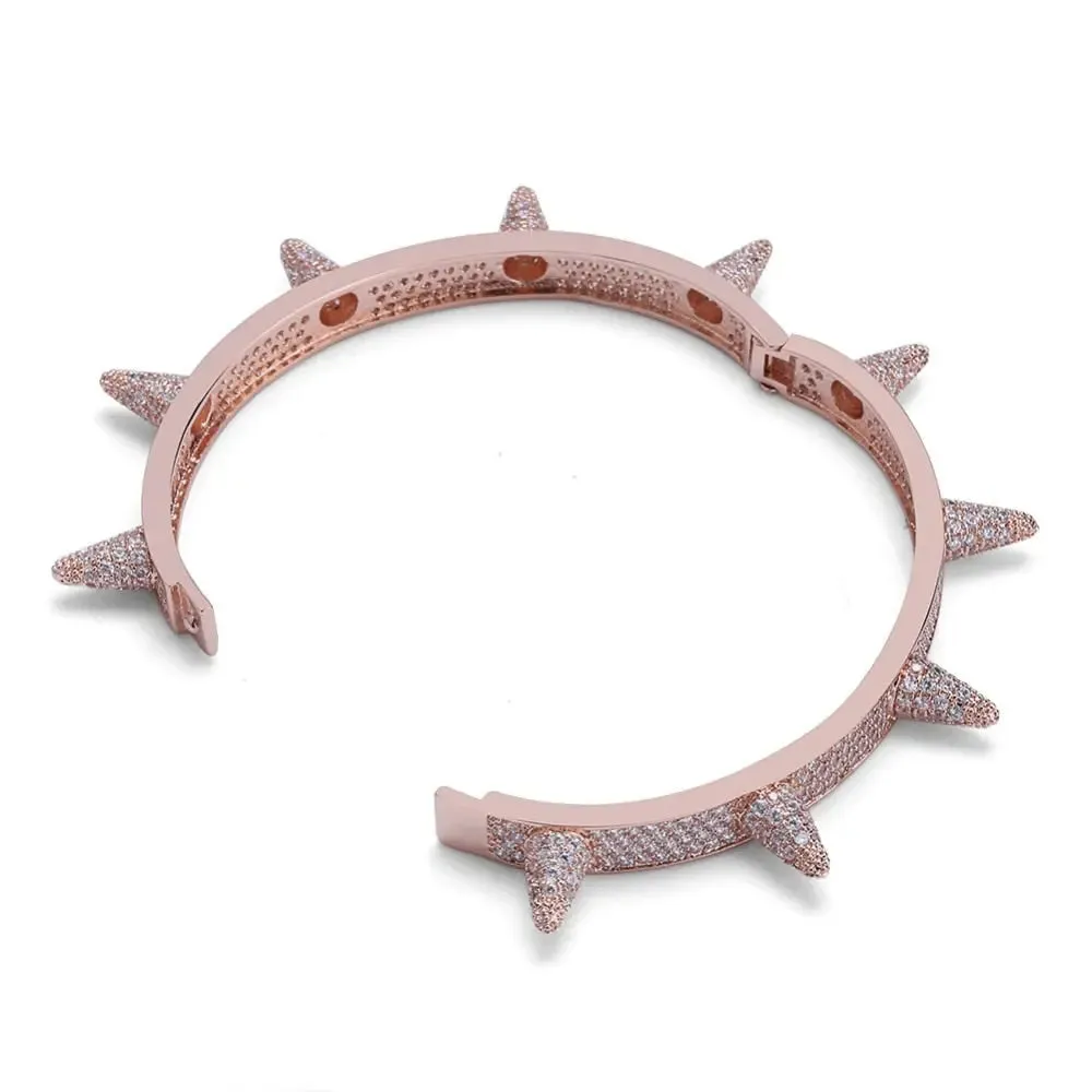 Iced Spike Bracelet in Rose Gold