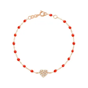 In Love Diamond Bracelet, Coral, Rose Gold, 6.7"