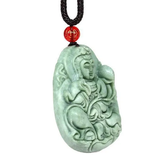 Jade Kwan Yin Pendant Necklace #120-1230