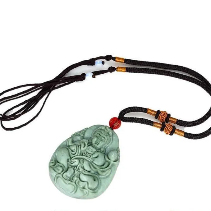 Jade Kwan Yin Pendant Necklace #120-1230