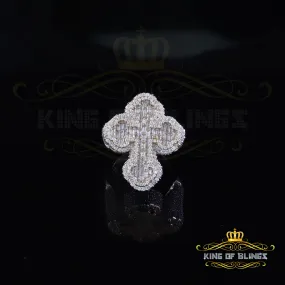 King of Bling's New 925 Sterling Silver 6.00ct VVS D Moissanite Rings Size 10 Yellow Cross Men's