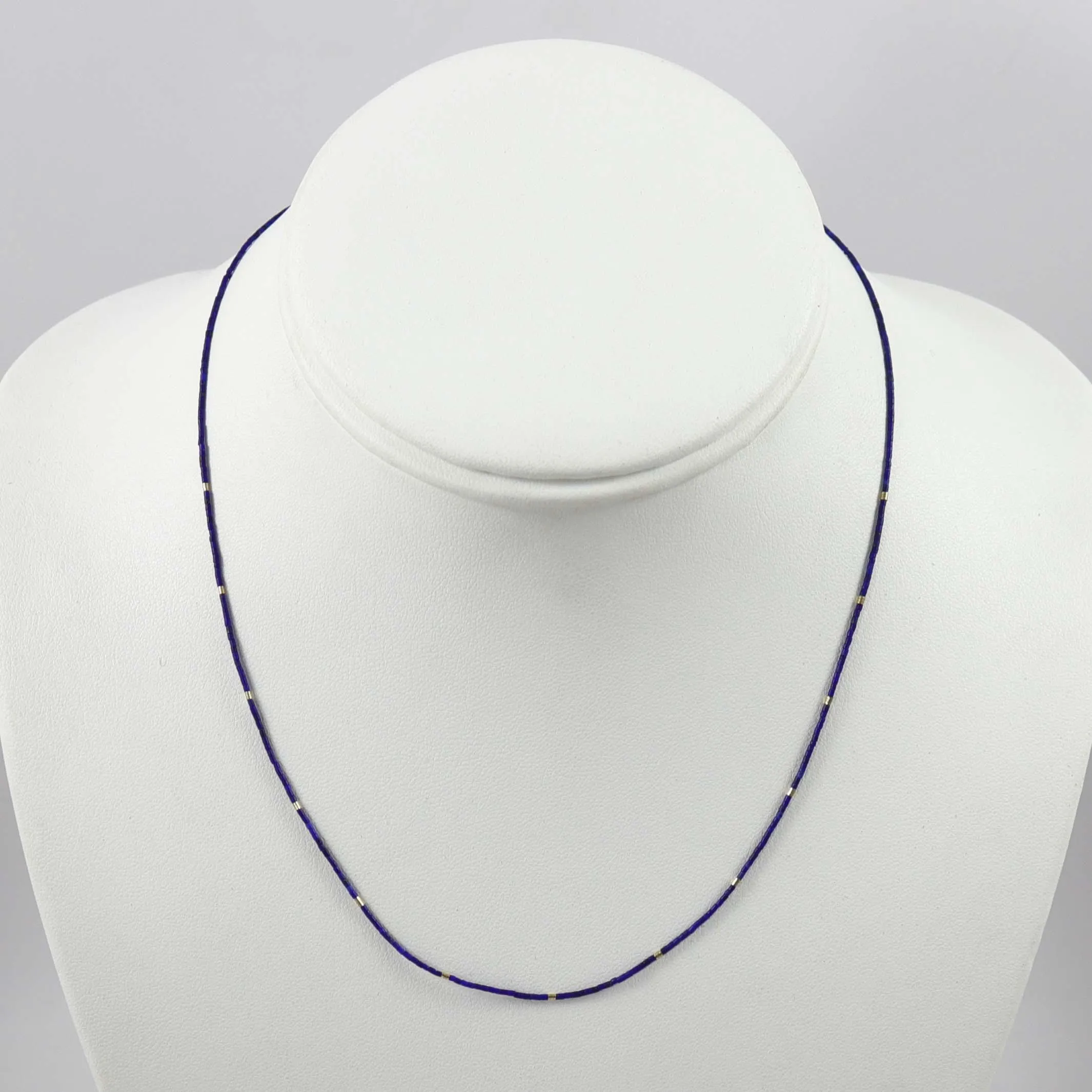 Lapis and Gold Heishi Necklace