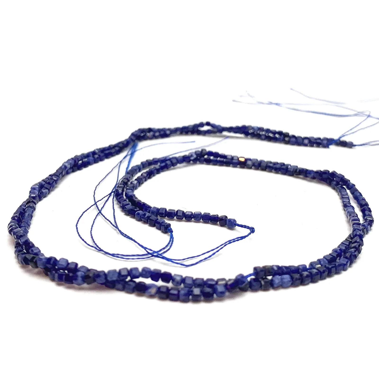 Lapis Lazuli 2.5mm Faceted Cubes Bead Strand