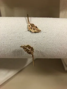 Leaf Bangle Bracelet-Gold