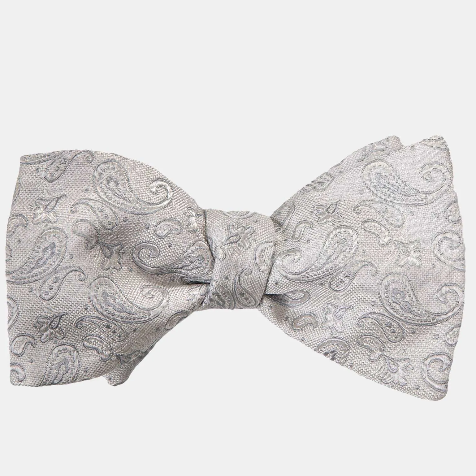 Leonardo - Silk Bow Tie - Silver