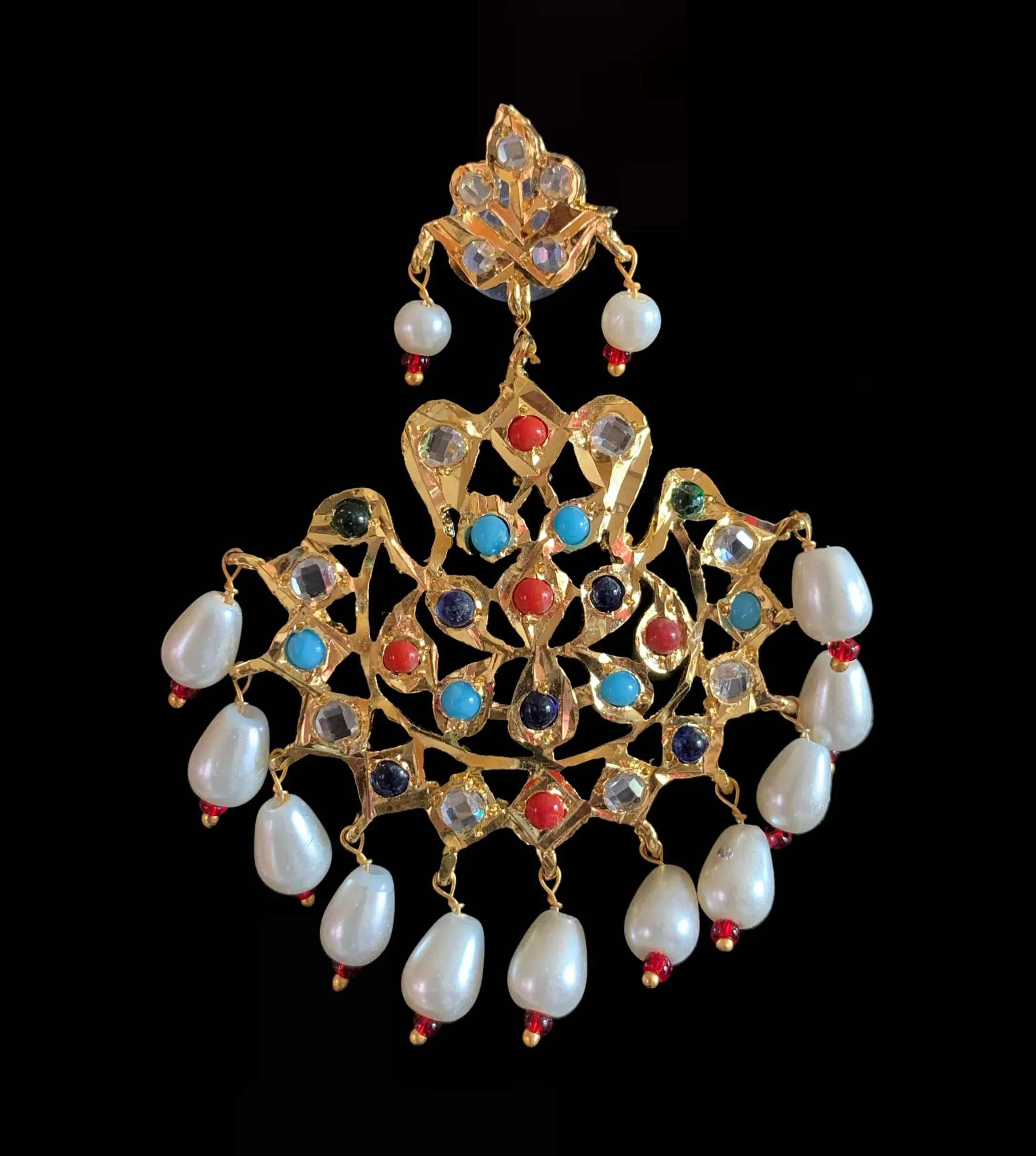 LN76 Larissa navratan rani haar with earrings (READY TO SHIP  )