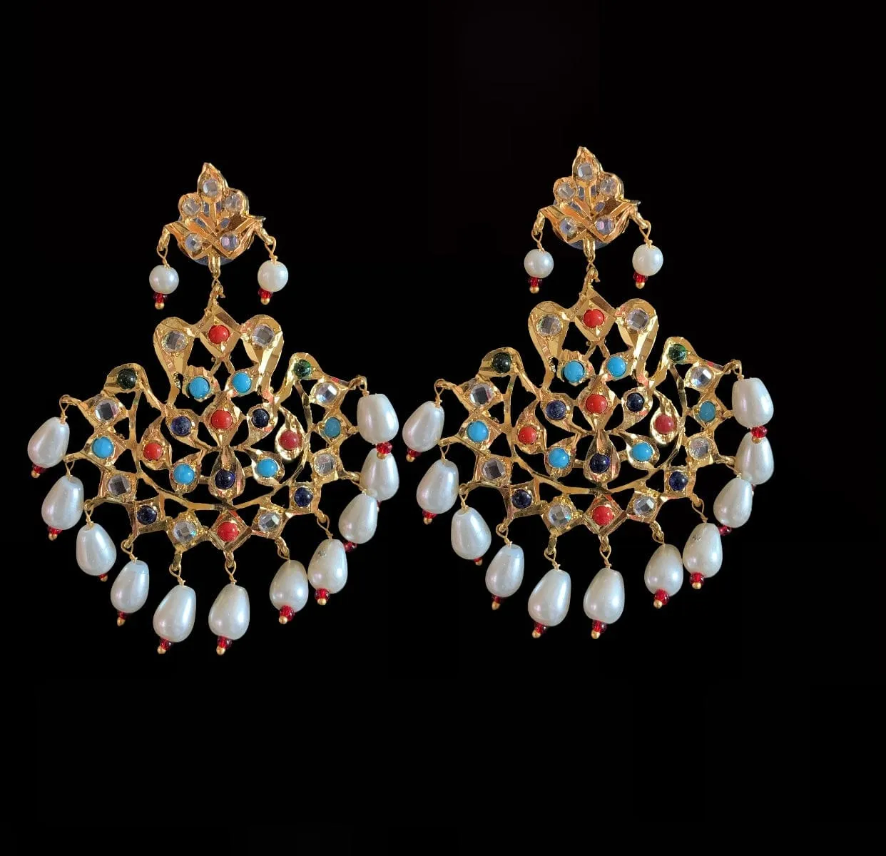 LN76 Larissa navratan rani haar with earrings (READY TO SHIP  )