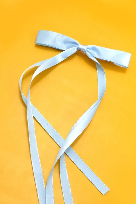 Long Satin Bow Clip