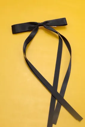 Long Satin Bow Clip