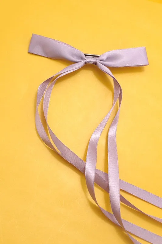 Long Satin Bow Clip