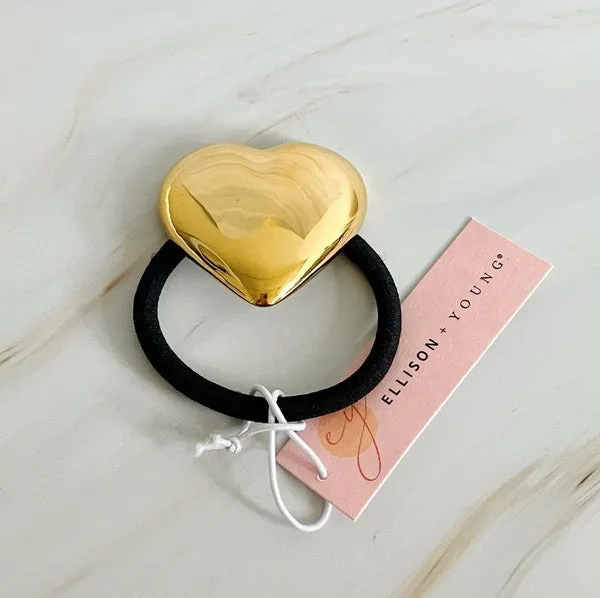 Luxe Golden Heart Hair Tie