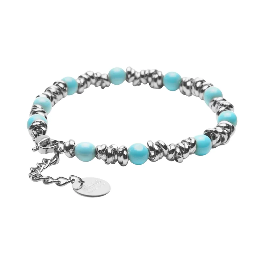 MANU BRACCIALE TURQUOISE STONE RONDELLE